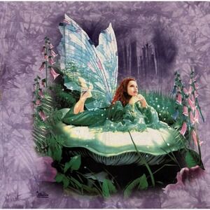 VTG Y2K The Mountain Purple Tie Dye Wood Butterfly Pixie Fairy T Shirt Men's 2XL